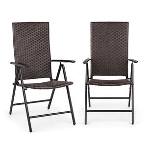 Blumfeldt Estoril, kerti szék, polyrattan, alumínium, 7 fokozat, összecsukható, barna kép
