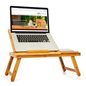 Blumfeldt Asztalka ágyba, összecsukható, laptop asztalka, állítható magasság, 54 x 21 - 29 x 35 cm (SZ x M x M), bambusz kép