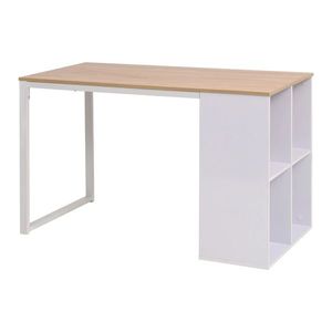 vidaXL tölgyfa/fehér színű íróasztal 120 x 60 x 75 cm kép
