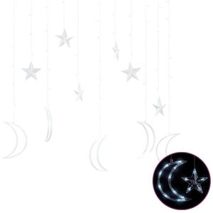 vidaXL 138 hideg fehér LED-es csillag és hold fényfüzér távirányítóval kép