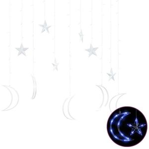 vidaXL csillag és hold fényfüzér 138 kék LED-del és távirányítóval kép