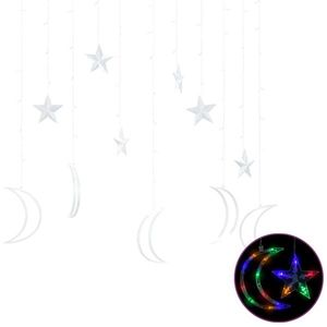 vidaXL csillag és hold fényfüzér 138 színes LED-del és távirányítóval kép