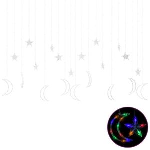 vidaXL csillag és hold fényfüzér 345 színes LED-del és távirányítóval kép