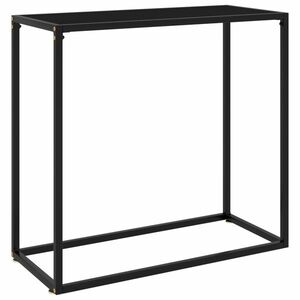 vidaXL fekete edzett üveg tálalóasztal 80 x 35 x 75 cm kép