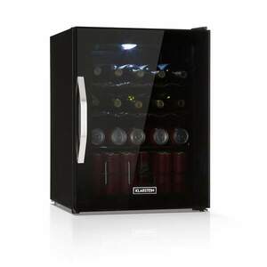 Klarstein Beersafe XL Onyx, hűtőszekrény, D energiahatékonysági osztály, LED, fém polcok, üvegajtó kép