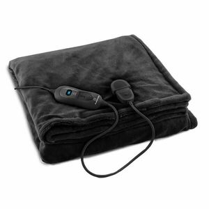 Klarstein Dr. Watson XL, melegítő takaró, 120 W, 180 x 130 cm, mosható, mikroplüss fekete kép