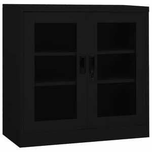 vidaXL fekete acél irodai szekrény 90 x 40 x 90 cm kép