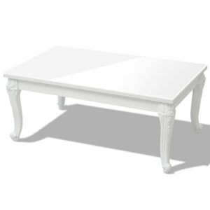 vidaXL Fehér magasfényű 100x60x42 cm-es dohányzóasztal kép