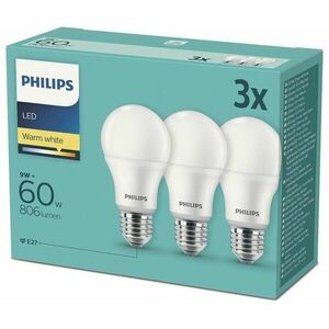 Philips LED 9-60W, E27 2700K, 3 db kép