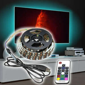 Színes LED TV háttérvilágítás, 4x50 cm USB RGB LED szalag kép