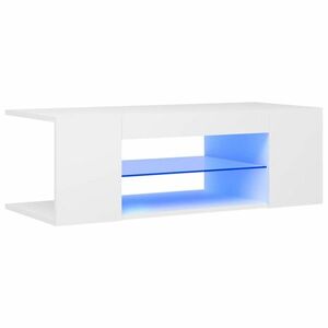 vidaXL fehér TV-szekrény LED-lámpákkal 90 x 39 x 30 cm kép