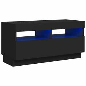 vidaXL fekete TV-szekrény LED-lámpákkal 80 x 35 x 40 cm kép