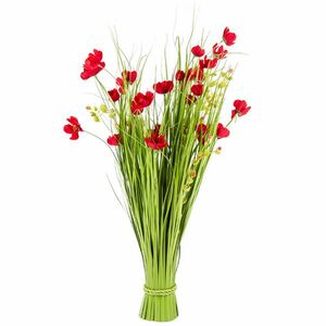 Mű réti virág csokor, 80 cm, piros kép