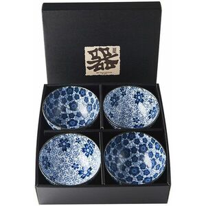 Made In Japan Blue Plum & Cherry Blossom Design 4 db-os tál készlet, 250 ml kép