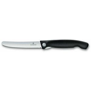 Victorinox Swiss Classic Kihajtható uzsonnázó kés recés éllel, fekete 11 cm kép