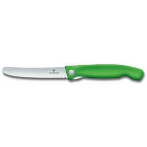 Victorinox Swiss Classic Kihajtható uzsonnázó kés recés éllel, zöld 11 cm kép