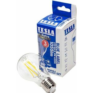 TESLA LED FILAMENT RETRO BULB, E27, 8 W, 1055 lm, 4000 K, nappali fehér kép