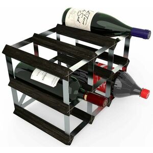RTA bortartó állvány 9 borosüvegnek, fekete kőris - horganyzott acél / lapra szerelve kép