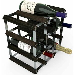 RTA bortartó állvány 12 borosüvegnek, fekete kőris - horganyzott acél / lapra szerelve kép