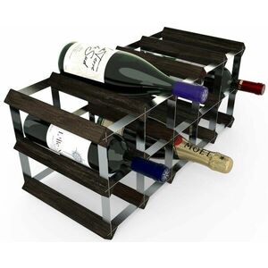 RTA bortartó állvány 15 borosüvegnek, fekete kőris - horganyzott acél / lapra szerelve kép