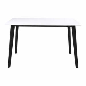 Vojens kaucsukfa étkezőasztal fehér asztallappal és fekete lábakkal, 120 x 70 cm - Bonami Essentials kép