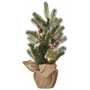 EMOS LED karácsonyfa, havas, 52 cm, 3x AA, beltéri, meleg fehér, időzítő kép
