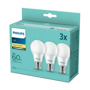 Philips SET 3x LED Izzó Philips A60 E27/8W/230V 2700K kép