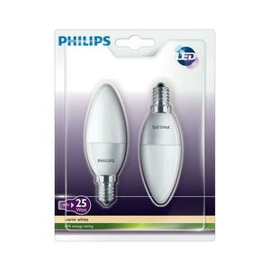 Philips SET 2x LED gyertya Philips E14/4W/230V kép