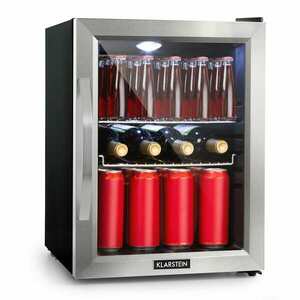 Klarstein Beersafe M, hűtőszekrény, C energiahatékonysági osztály, LED, 2 fém rács, üvegajtó, fekete kép