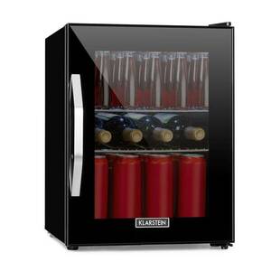 Klarstein Beersafe M Onyx, hűtőszekrény, C energiahatékonysági osztály, LED, 2 fém rács, üvegajtó kép
