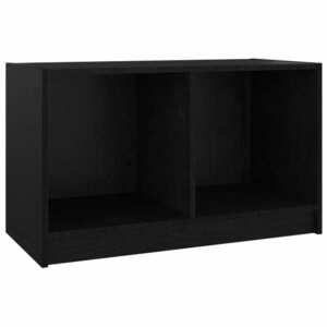 vidaXL fekete tömör fenyőfa TV-szekrény 70 x 33 x 42 cm kép