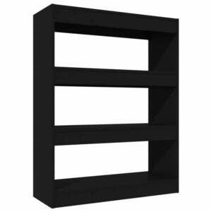 vidaXL fekete szerelt fa könyvszekrény/térelválasztó 80 x 30 x 103 cm kép