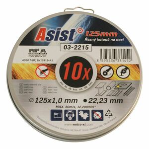 Asist 03-2215 vágótárcsa készlet, acél/INOX, 10 db, 125 x 1 mm kép