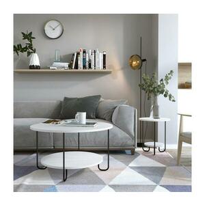Kávésasztal CORRO 45x80 cm fehér/fekete kép