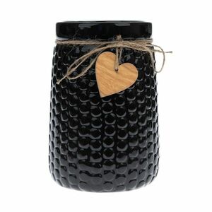 Wood heart kerámia váza fekete, 12 x 17, 5 cm kép