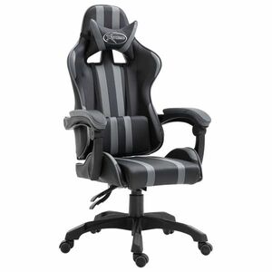 vidaXL szürke műbőr gamer szék kép