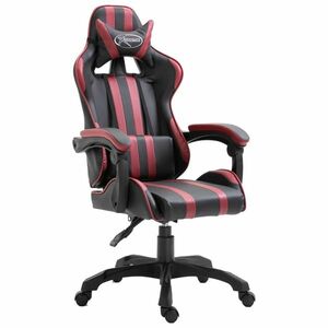 vidaXL bordó műbőr gamer szék kép