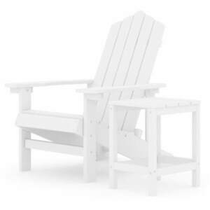 fehér HDPE kerti adirondack szék asztallal kép