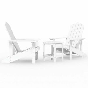 vidaXL fehér HDPE kerti adirondack székek asztallal kép
