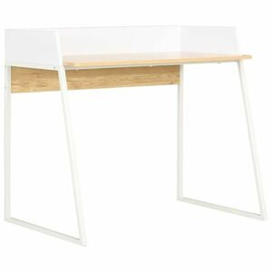 vidaXL fehér és tölgyszínű íróasztal 90 x 60 x 88 cm kép