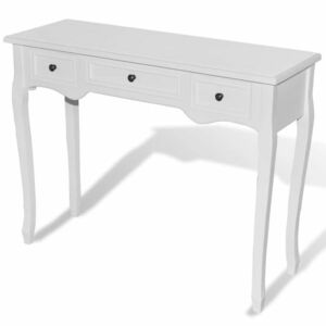 vidaXL fehér fésülködőasztal három fiókkal kép