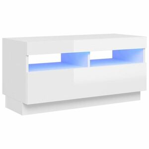vidaXL magasfényű fehér TV-szekrény LED-lámpákkal 80 x 35 x 40 cm kép
