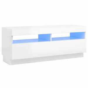 vidaXL magasfényű fehér TV-szekrény LED-lámpákkal 100 x 35 x 40 cm kép