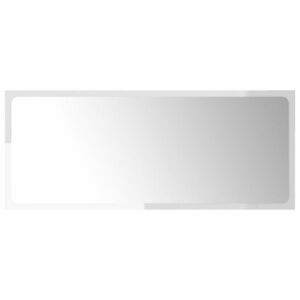 vidaXL magasfényű fehér forgácslap fürdőszobai tükör 90 x 1, 5 x 37 cm kép