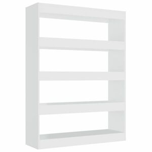vidaXL magasfényű fehér könyvszekrény/térelválasztó 100 x 30 x 135 cm kép