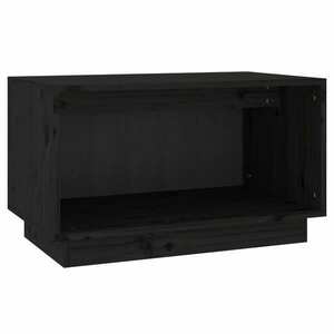 vidaXL fekete tömör fenyőfa TV-szekrény 60x35x35 cm kép