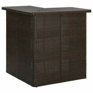 vidaXL barna polyrattan sarok bárasztal 100 x 50 x 105 cm kép