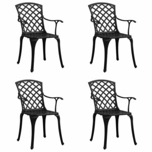 vidaXL 4 db fekete öntött alumínium kerti szék kép