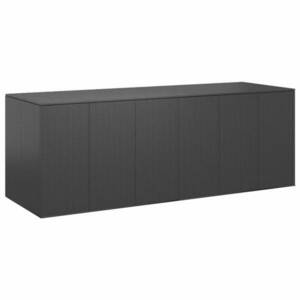 Fekete polyrattan kerti párnatartó doboz 291 x 100, 5 x 104 cm kép