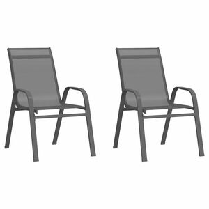 2 db szürke textilén rakásolható kerti szék kép